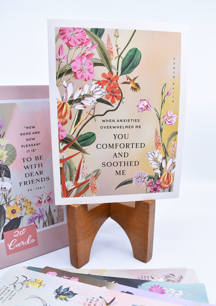 Botanical Box of 20 Greeting Cards + 5 Sticker Sheets : 50% off