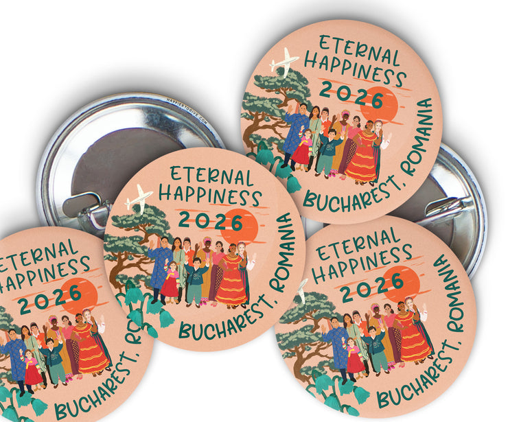 100 Pack International Convention Buttons