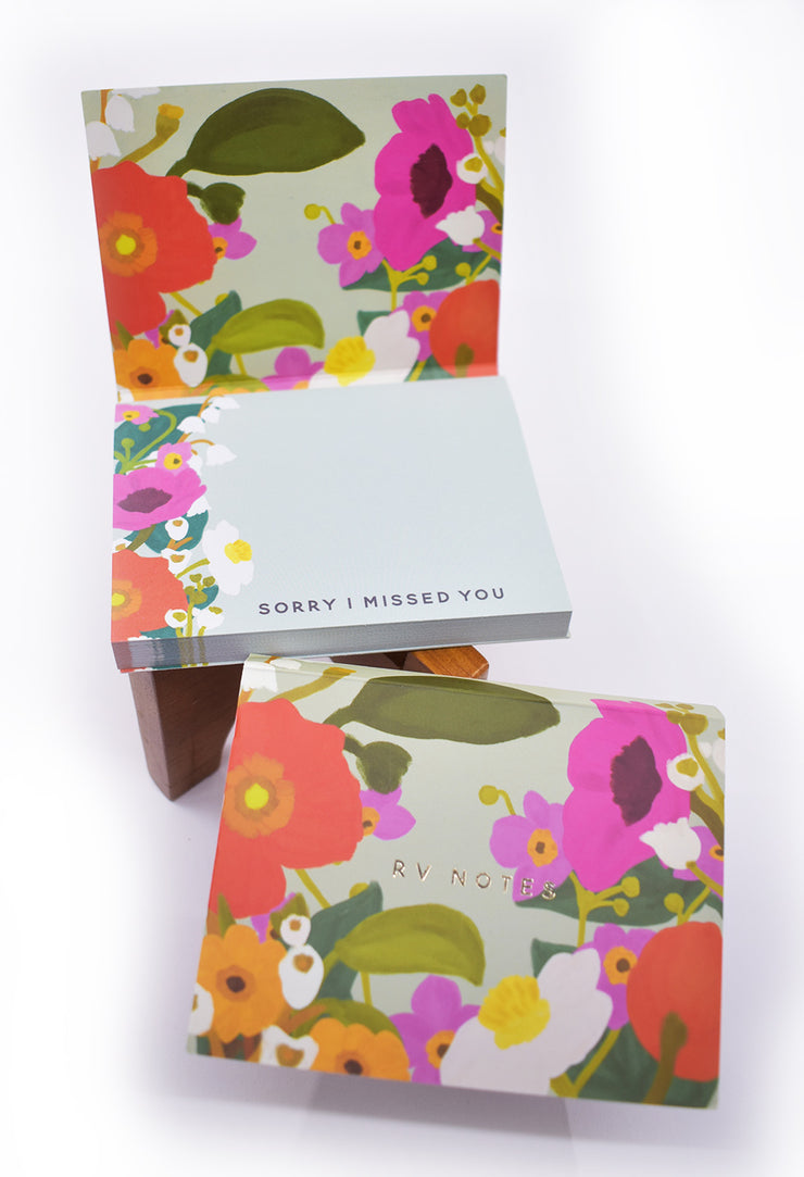 35% off Sale: Sorry I Missed You Sticky Notes : 100 Page Deluxe Booklet : Blossom Teal
