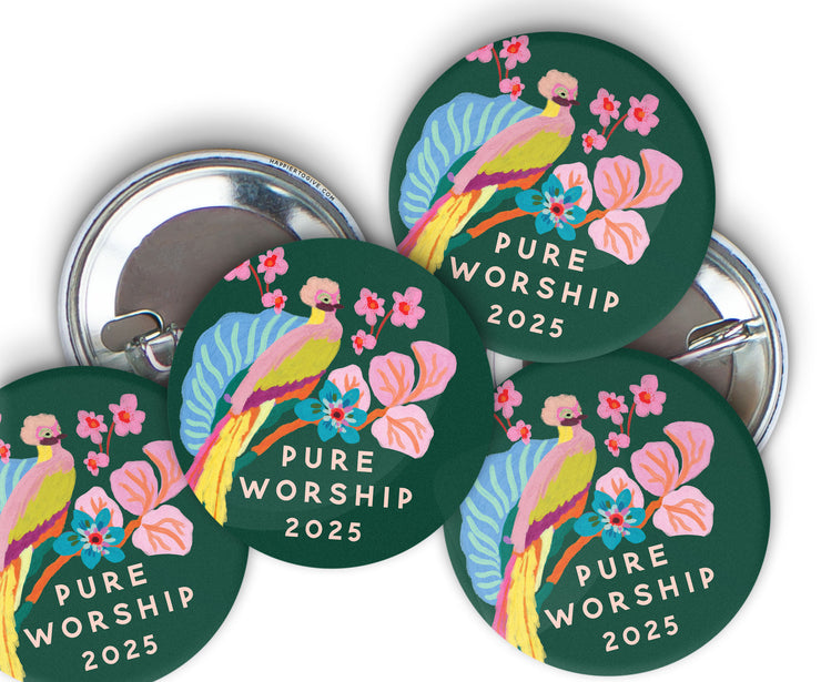 5 Pack of Mixed Designs : 2025 Pure Worship Convention Buttons