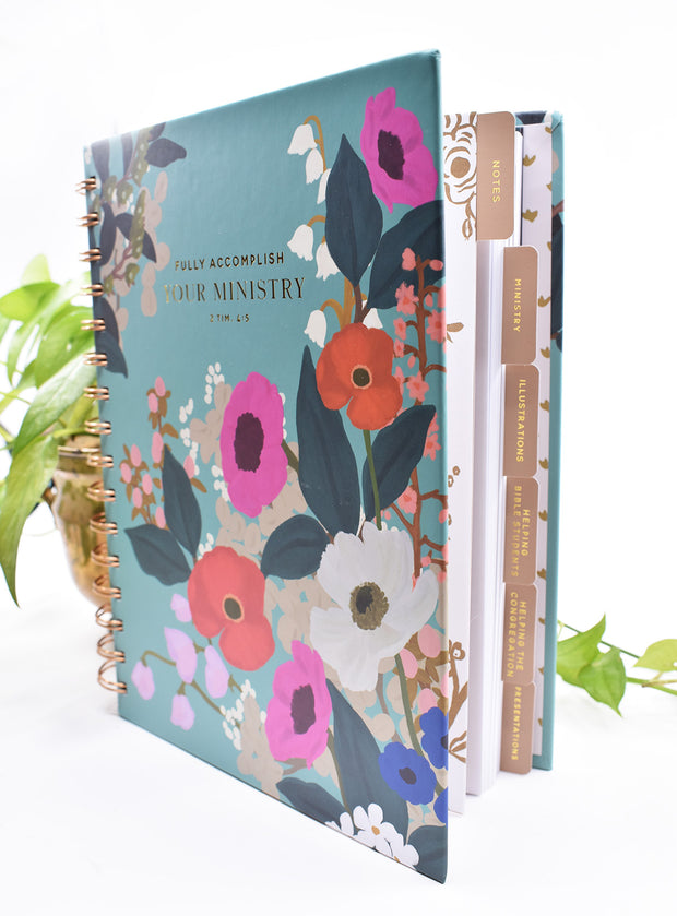 My Ministry Journal / Pioneer School Journal : Organized Tabs : Teal