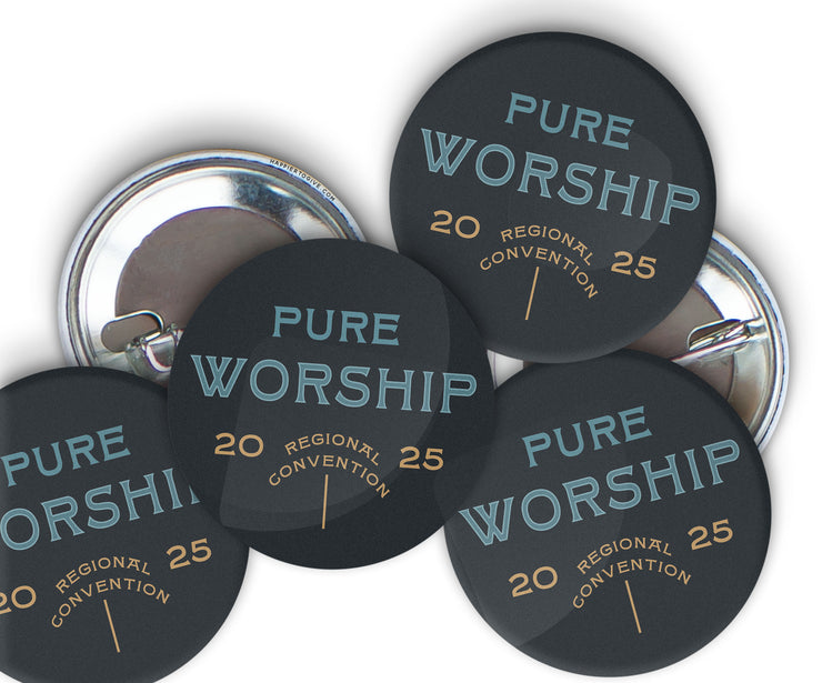 5 Pack: 2025 Pure Worship Convention Buttons for Brothers