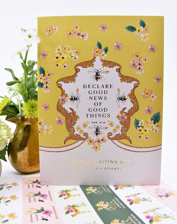 Letter Writing Memo Pad Booklet : 3 Sticker Sheets – Happier To Give