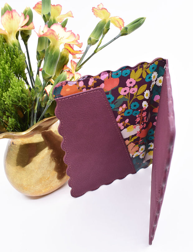 Contact Card / Invitation Combo : Burgundy & Floral