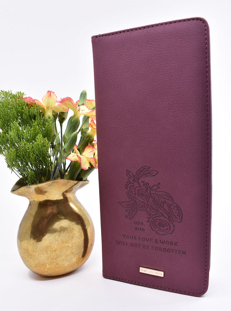 Tract Holder : Burgundy & Floral