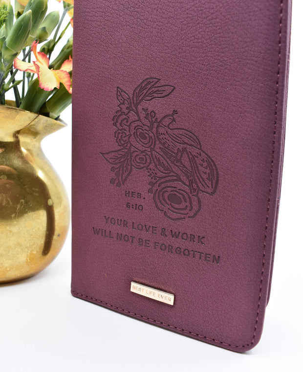 Tract Holder : Burgundy & Floral