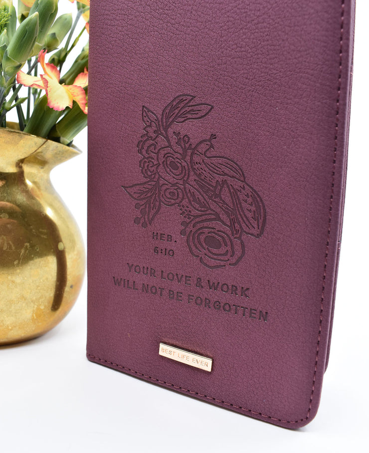 Tract Holder : Burgundy & Floral