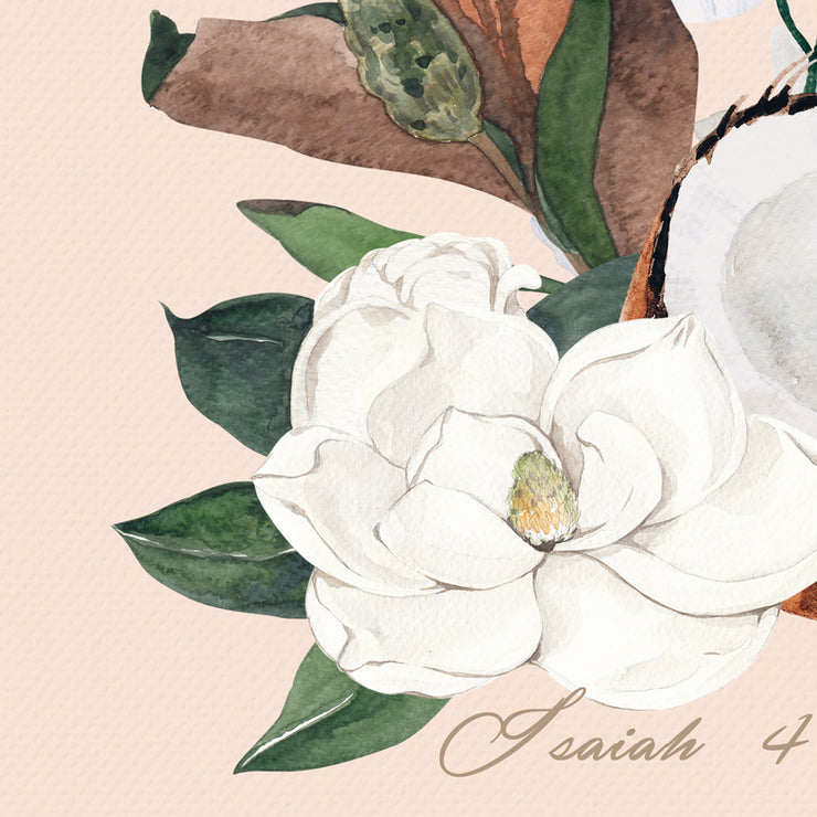 On My Palms I Have Engraved You : Vintage Magnolia and Coconut : Printable Download