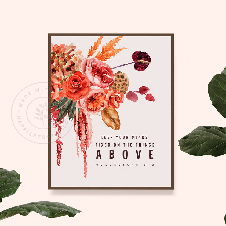 Mind On The Things Above : Vintage Botanicals : Printable Download