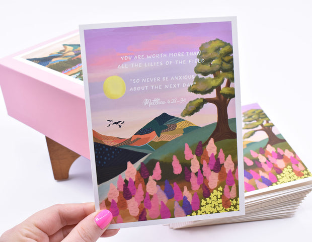 Paradise Paintings : Box of 20 Greeting Cards + 2 Sticker Sheets : 50% off