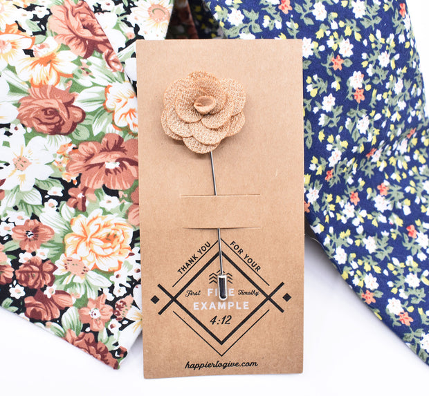Toffee Flower Lapel Pin, 60% off